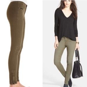 Rag & Bone Green Fatigue Skinny zipper jeans
